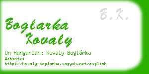 boglarka kovaly business card